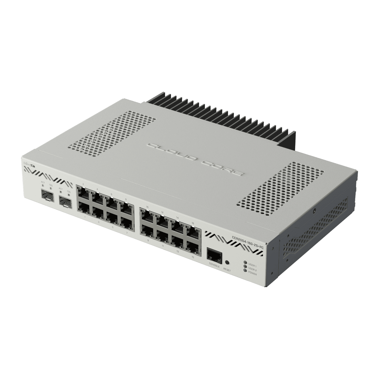MikroTik CCR2004-16G-2S+PC – Router silencioso de alto rendimiento con 16 puertos Gigabit y 2 SFP+ - Imagen 2