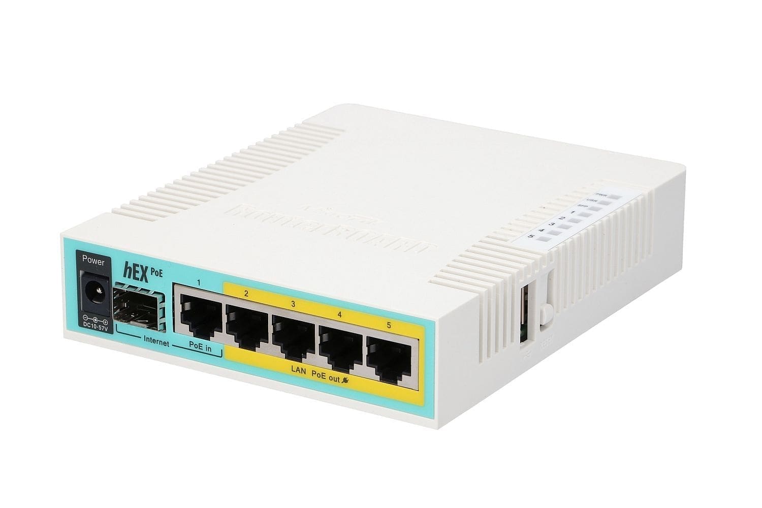 MikroTik hEX PoE (RB960PGS) – Router 5× Gigabit RJ45, 1× SFP, 1× USB, con PoE-out - Imagen 3