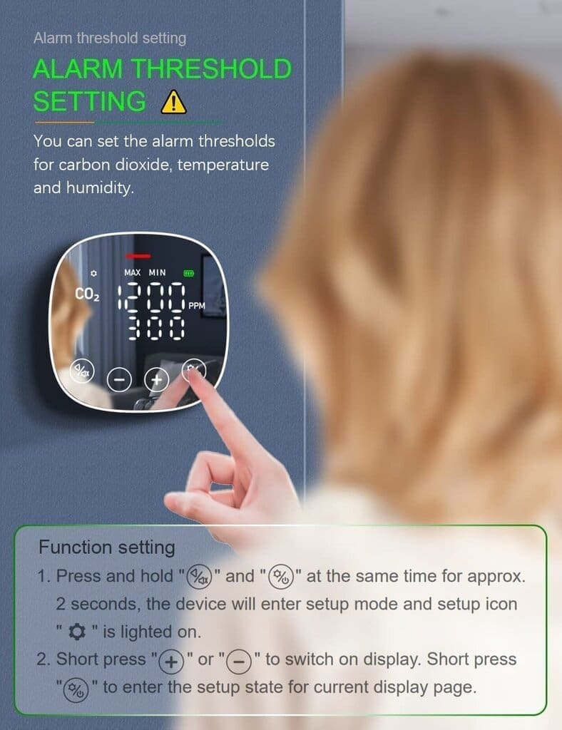 Medidor de calidad del aire Zigbee Smartlife | Sensor CO₂ Temperatura y Humedad - Imagen 6