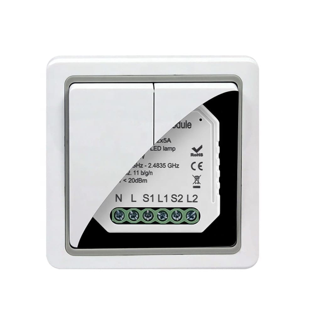 SmartLife QS-WIFI-D02-TRIAC-2C - Micromódulo interruptor inteligente con Dimmer 2 escenas | WiFi - Imagen 2