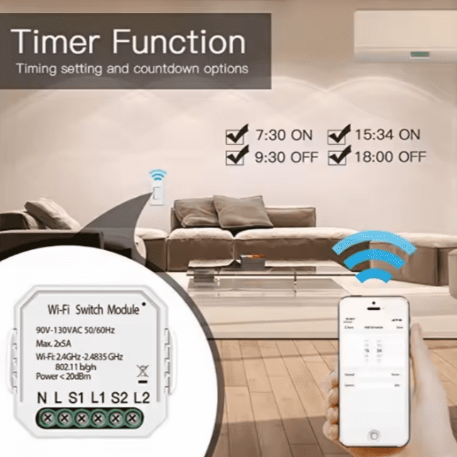 SmartLife QS-WIFI-S05-EC - Micromódulo WiFi interruptor inteligente 1 escena - Imagen 3