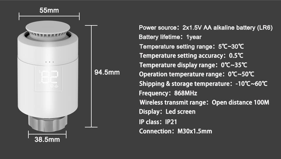 SmartLife SW-TERM-ZB - Termostato para Radiador | Zigbee - Imagen 8